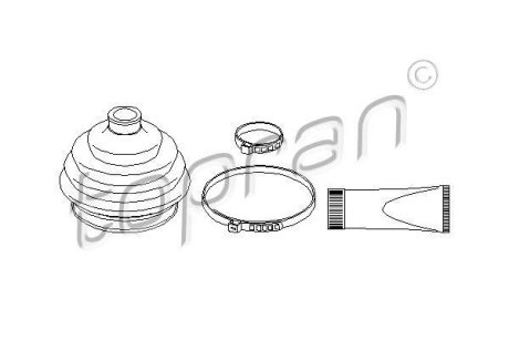 Комплект пылника, приводной вал TOPRAN / HANS PRIES 109306