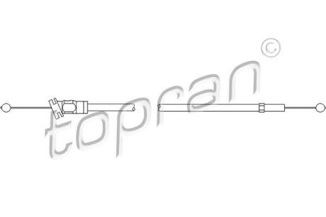 Трос замка капота Skoda Superb 01-08 / VW Passat 96-05 TOPRAN / HANS PRIES 112 278