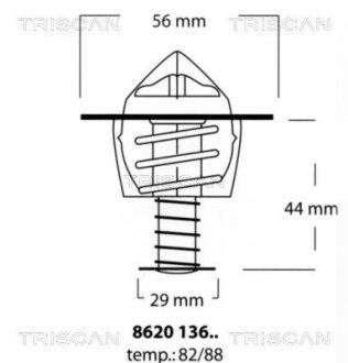 Термостат Chery/Mitsubishi/Toyota 00- TRISCAN 862013688