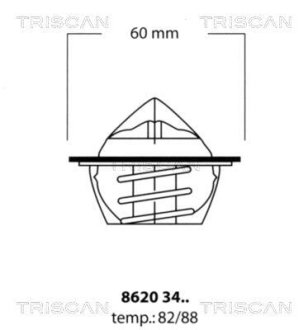 Термостат (88C) Skoda Favorit/Felicia 1.3 89-02 TRISCAN 86203488