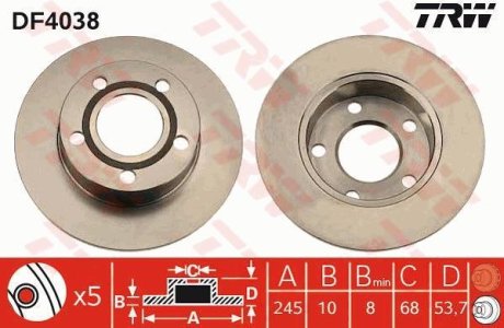 - Гальмівний диск TRW DF4038