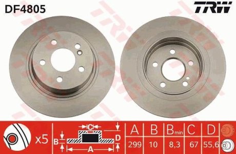 Гальмівний диск TRW DF4805