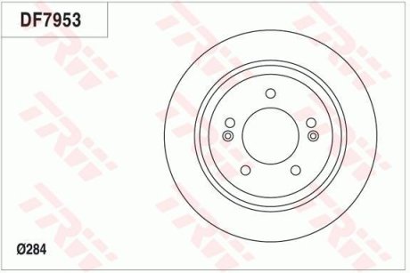 Диск тормозной (1 шт.) HYUNDAI/KIA Grandeur/Optima/Soul "R D=284mm "11>> TRW DF7953