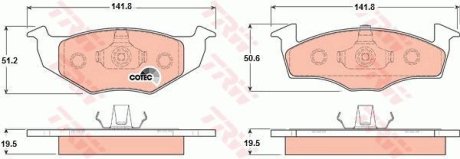 - Гальмівні колодки до дисків TRW GDB1218