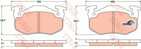 Колодки тормозные TRW GDB1305