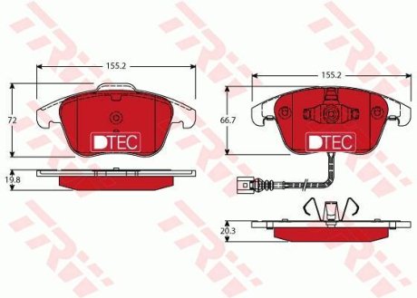 Тормозные колодки, дисковые TRW GDB1762DTE