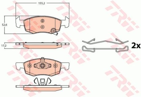 KLOCKI HAMULC. OPEL CORSA E 14- PRZÓD TRW GDB2099