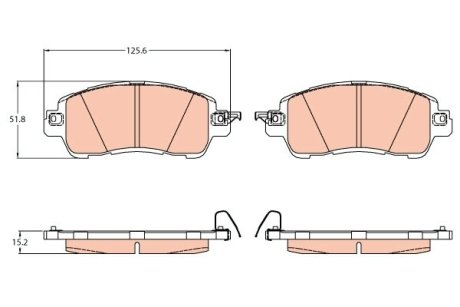 Гальмівні колодки пер. Mazda 2 14- TRW GDB2122