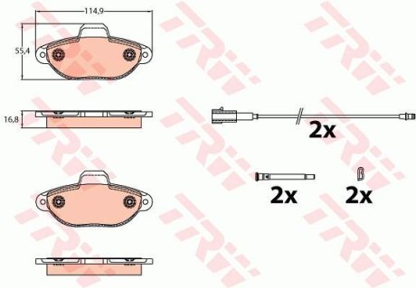 KLOCKI HAMULC. FIAT 500 1,2 07- PRZÓD TRW GDB2141