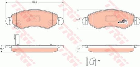 - Гальмівні колодки до дисків TRW GDB3363