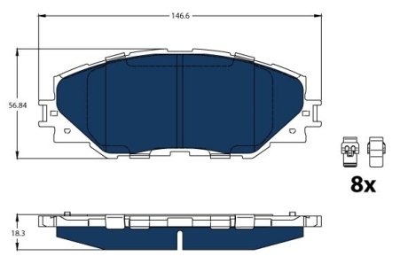 Тормозные колодки, дисковые TRW GDB3424BTE