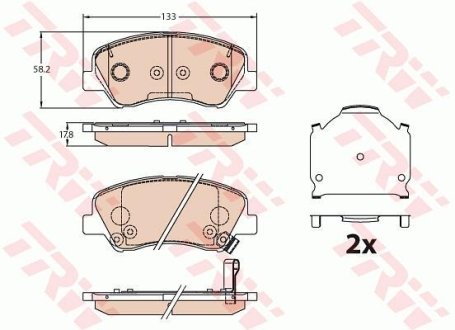 Тормозные колодки пер. Hyundai Accent IV/Kia Rio 10- TRW GDB3630