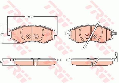 Гальмiвнi колодки дисковi TRW GDB3634