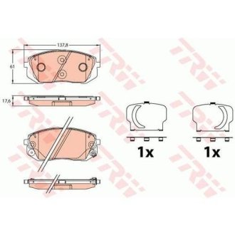 Тормозные колодки пер. Hyundai Tucson/ I40 11-/ Kia Sportage IV TRW GDB3642