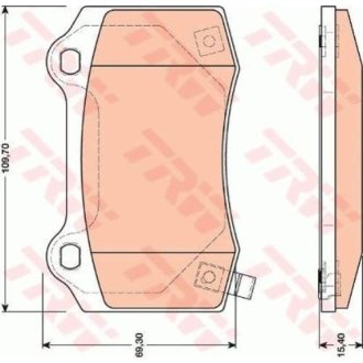 Тормозные колодки дисковые зад. Jeep Commander, Grand Cherokee III 3.0Crd-5.7 06.05-12.10 TRW GDB4171