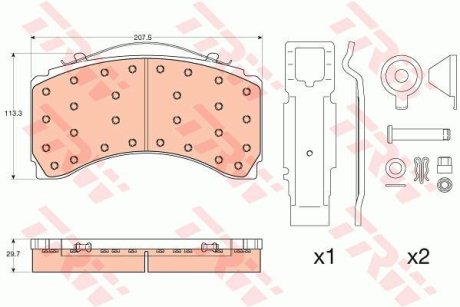 - Гальмівні колодки до дисків TRW GDB5110