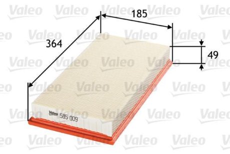 VW фільтр повітр. Golf/Octavia 1,6/1,8/1,9SDI/1,9TDI/2,0-16V 8/97- Valeo 585009