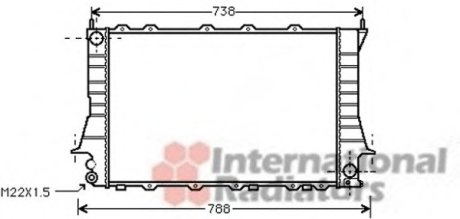 Радіатор охолодження двигуна AI 100/A6 2.6/28 MT 92-97 Van Wezel 03002083