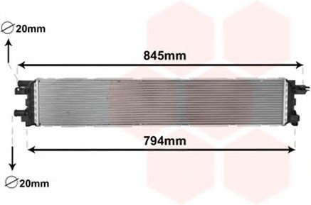 Радіатор інтеркулера Audi A4/A5/S4/S5 Quatro (вир-во) Van Wezel 03002366