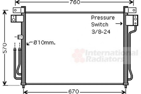 Конденсор кондиціонера NAVARA/PATHF 25DCi 05- Van Wezel 13005299