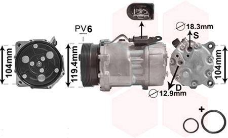 Компресор кондиціонера VW Van Wezel 1800K321