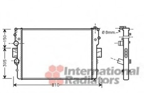 Радіатор охолодження двигуна IVECO DAILY5 3.0TD (HPi) (Van Wezel 28002087