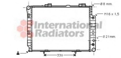 Радіатор охолодження двигуна MB W210 +/-AC автомат 95-02 Van Wezel 30002189