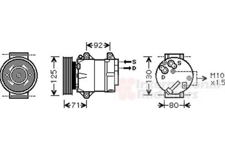 Компресор кондиціонера MEGANE/SCENIC 1.4/1.6 00- (Вир-во) Van Wezel 4300K103 (фото 1)