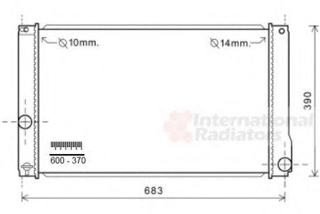 Радіатор охолодження PRIUS 1.8i HYBRID 09- (вир-во) Van Wezel 53002608