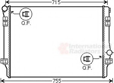 Радіатор охолодження двигуна AUDI A 3, SKODA OCTAVIA III (13-) (вир-во) Van Wezel 58002336