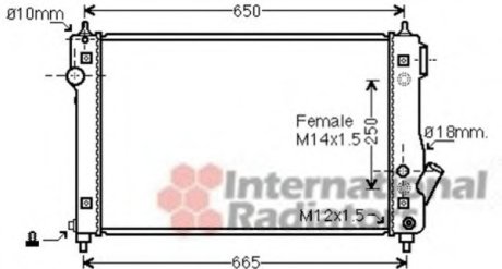 Радіатор охолодження CHEVROLET AVEO (T250, T255) (05-) 1.4 i AT (вир-во) Van Wezel 81002087