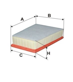 Фильтр воздушный Renault Megane III, Kangoo, Clio, Logan, 1.5D-2.0D (08-) (A=243, B=190, C=134, H=64) WIX FILTERS WA9569 (фото 1)