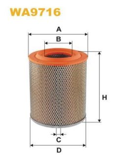 Фільтр повітряний WIX FILTERS WA9716