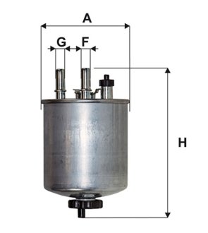 Фильтр топливный Renault Kangoo, Laguna III, Latitude, 1.5D-3.0D, 07- (A=95, F=10, G=10, H=160) WIX WIX FILTERS WF8474