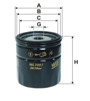 Фільтр масляний WIX FILTERS WL7087