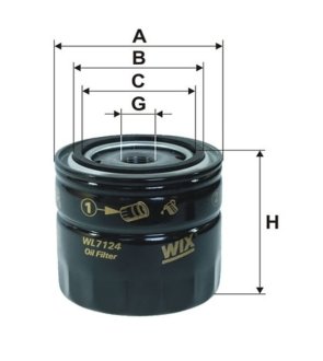 Фільтр масляний WIX FILTERS WL7124 (фото 1)