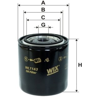 Фільтр масляний WIX FILTERS WL7143