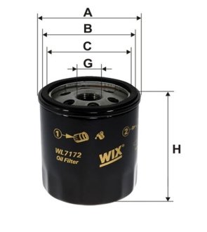 Фильтр масляный Toyota LAND_CRUISER PRADO (TRJ15_, KDJ15_, GRJ15_, GDJ15_) (15-) WIX WIX FILTERS WL7172