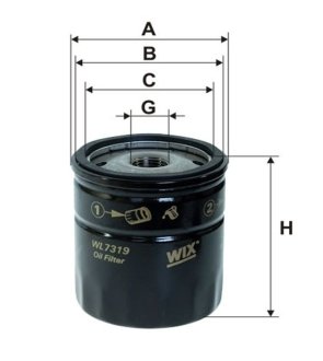 Фільтр масляний WIX FILTERS WL7319