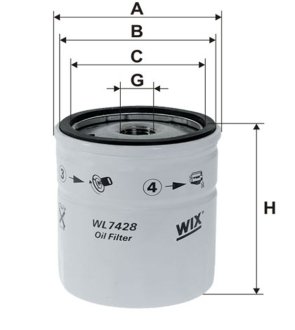 Фільтр масляний WIX FILTERS WL7428