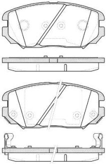 Колодки тормозные диск. перед. (Remsa) Hyundai Tucson 2.0 04-10,Hyundai Tucson 2.7 04-10 WOKING P13043.12