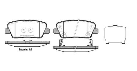 Колодки тормозные диск. задн. (Remsa) Hyundai Equus centennial 4.6 09-,Hyundai Genesis 2.0 08- WOKING P13743.02