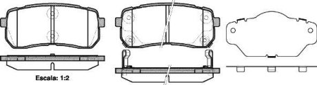 Колодки гальмівний диск. задн. (Remsa) Hyundai H-1 cargo 2.5 08-,Hyundai H-1 travel 2.5 08- WOKING P13883.02