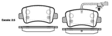 Колодки тормозные диск. задн. (Remsa) Nissan Nv400 2.3 11-,Opel Movano b 2.3 10- WOKING P15393.01