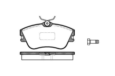 Гальмівні колодки пер. T4 1.9TD/2.4D >99 (R15)(невент.диск) WOKING P5803.00