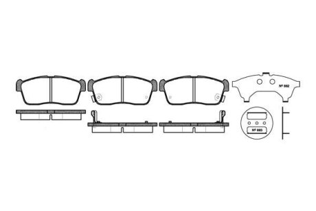 Гальмівні колодки пер. Chevrolet Cruze /Subaru Justy /Suzuki Ignis /Nissan Pixo 1.0-2.5 00- WOKING P6243.02