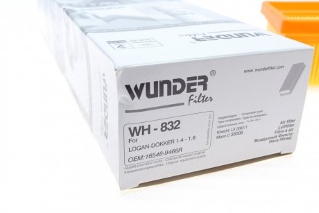 Фильтр воздушный Renault Logan 04- WUNDER FILTER WH 832