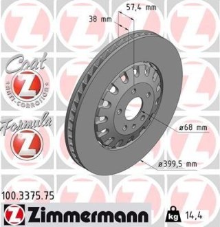 Тормозные диски 400mm. ZIMMERMANN 100337575