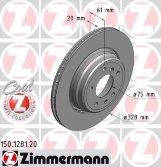 Диск гальмівний ZIMMERMANN 150.1281.20