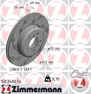 Диск тормозной ZIMMERMANN 150.3480.54